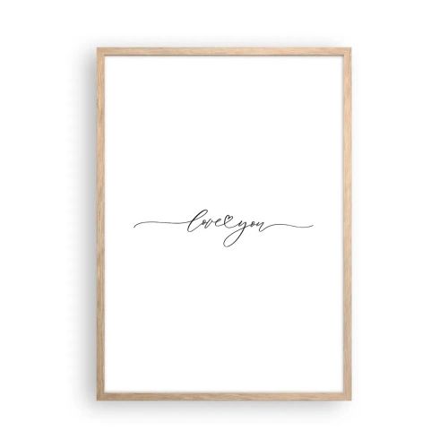 Plakát v rámu světlý dub - Černé na bílém - 50x70 cm