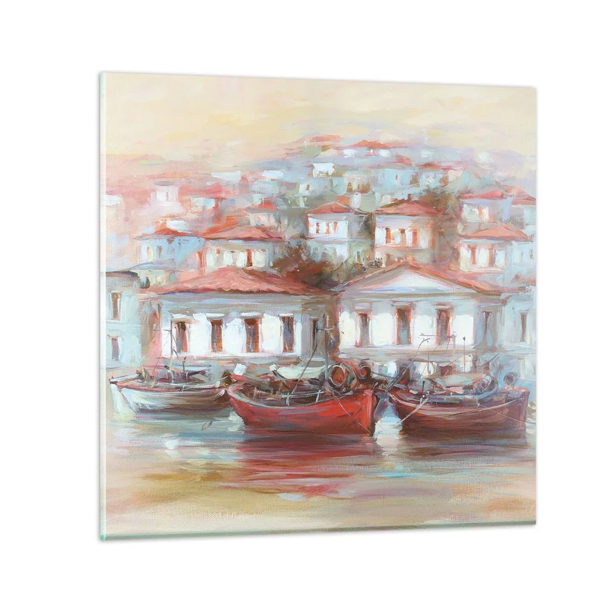 Obraz na skle - Šťastné městečko - 70x70 cm