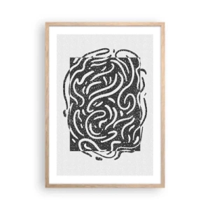Plakát v rámu světlý dub - Abstrakce: tanec radosti - 50x70 cm