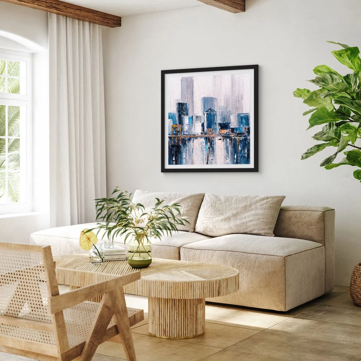 Plakát v černém rámu - Newyorská imprese - 40x40 cm