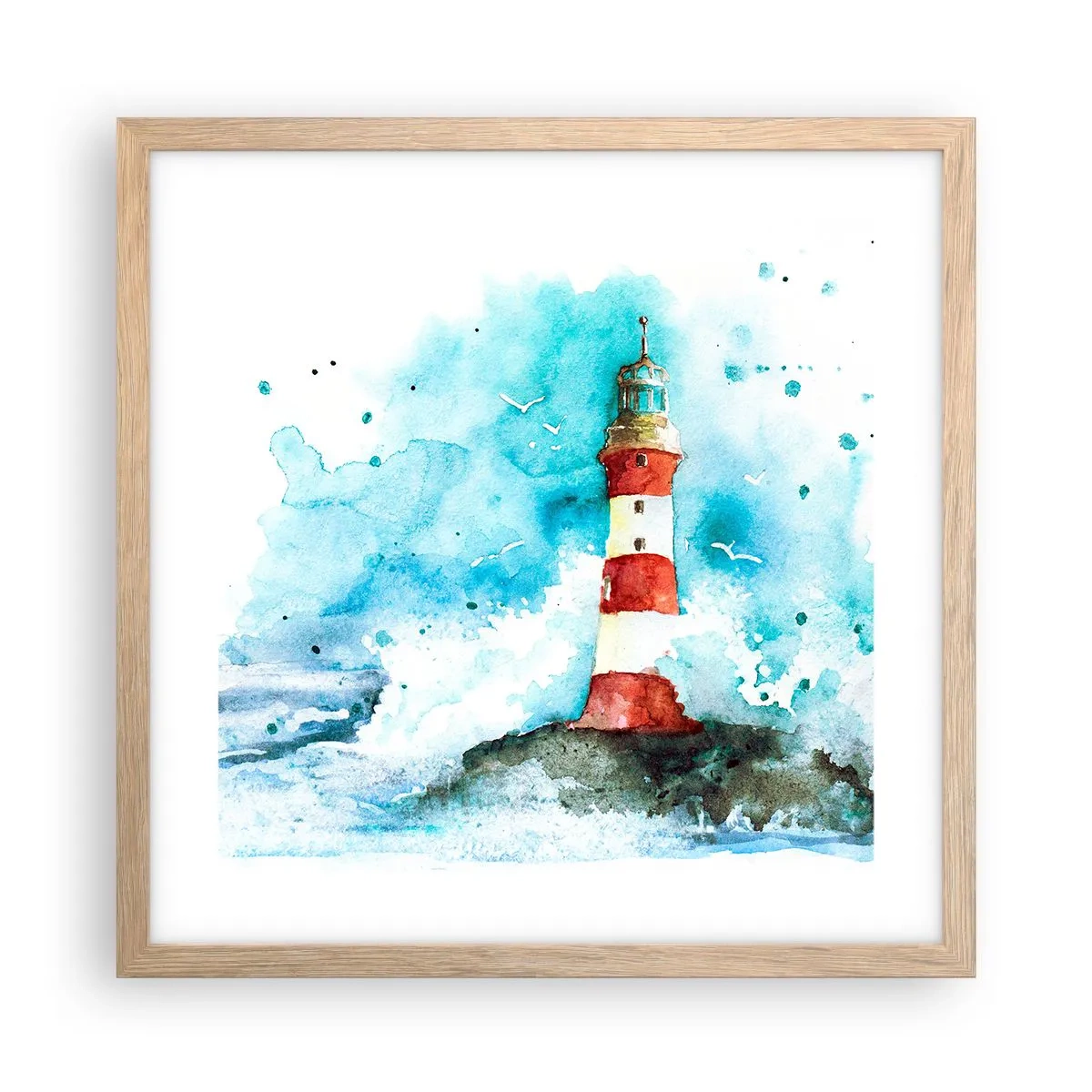 Plakát v rámu světlý dub - Jednota živlů - 40x40 cm