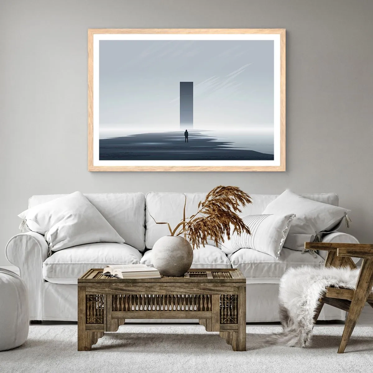 Plakát v rámu světlý dub - Příležitost nebo hrozba? - 91x61 cm