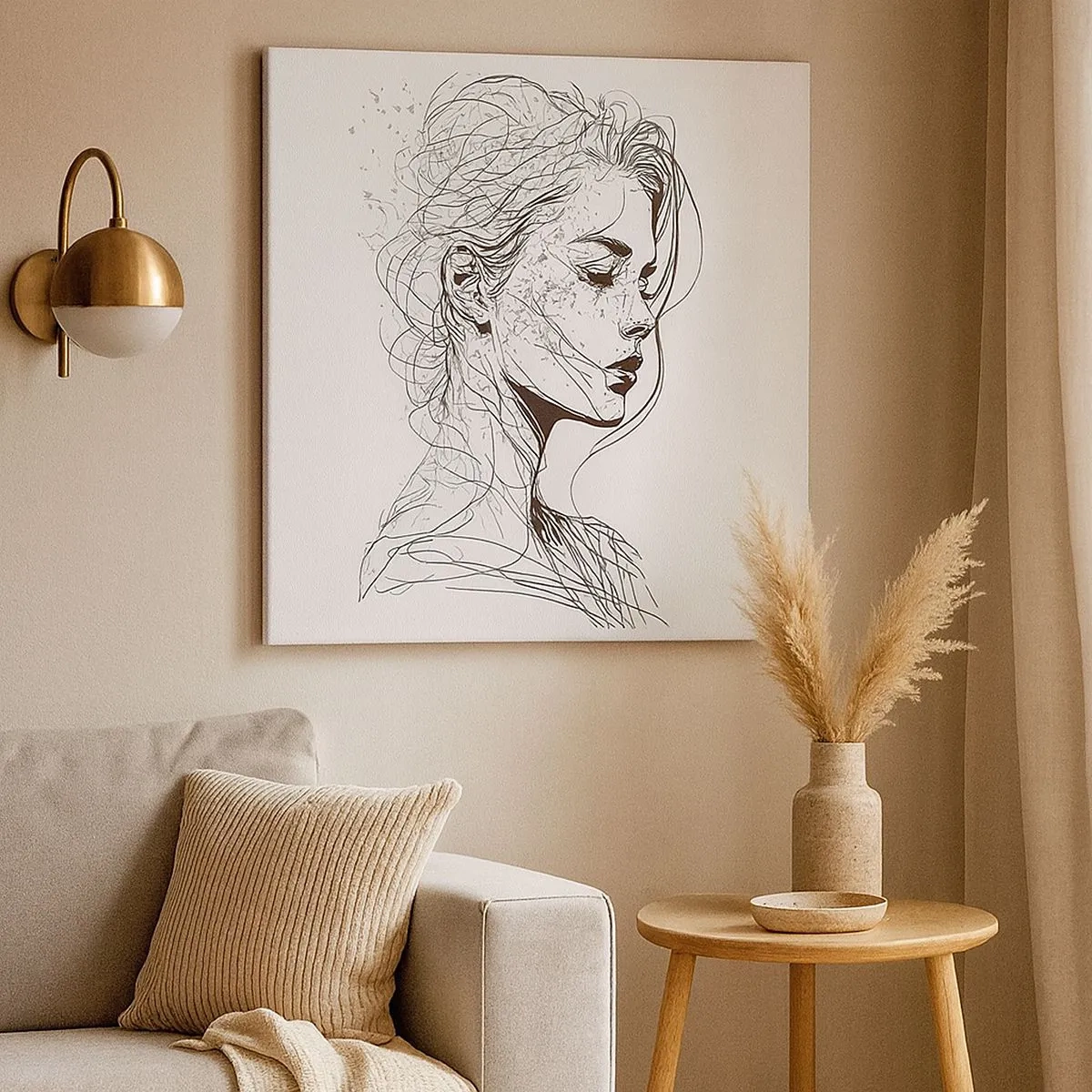 Obraz na plátně - Portrét v zamyšlení - 30x30 cm