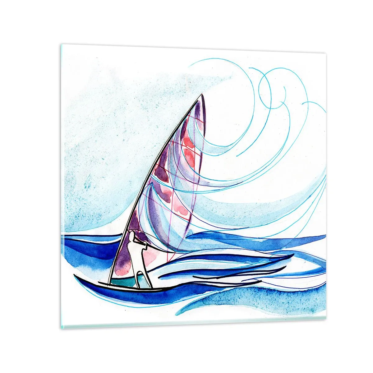 Obraz na skle - S větrem v rytmu vln - 40x40 cm