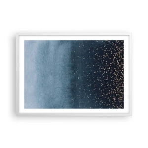 Plakát v bílém rámu - Kompozice – modré fáze - 70x50 cm