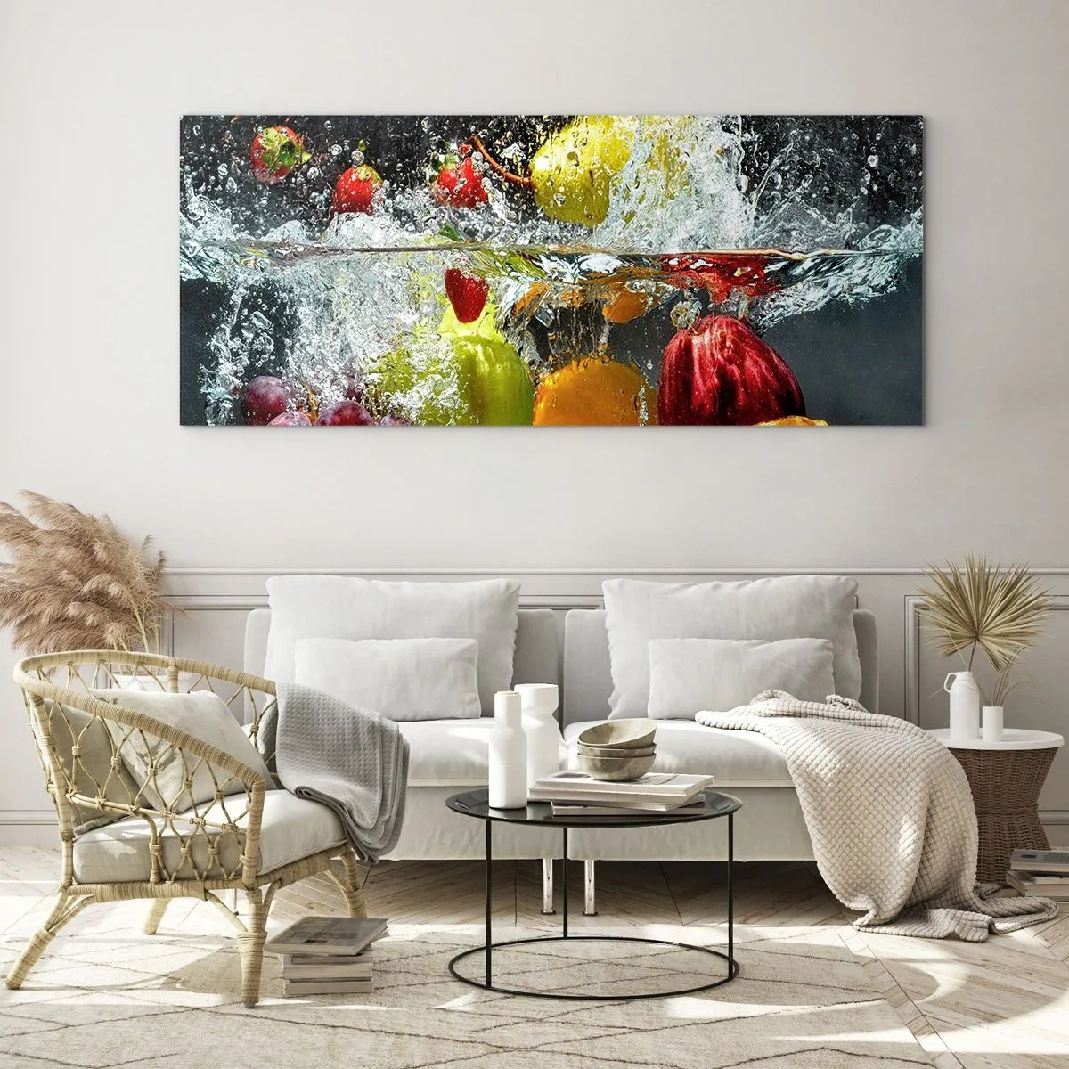 Obraz na skle - Ovocné osvěžení - 100x40 cm