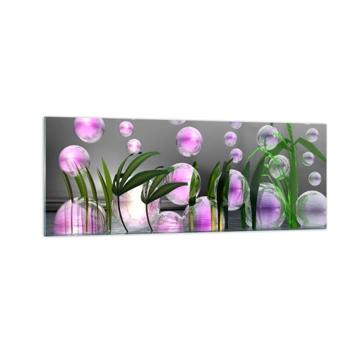 Obraz na skle - Reflexní kompozice lehkosti a života - 140x50 cm
