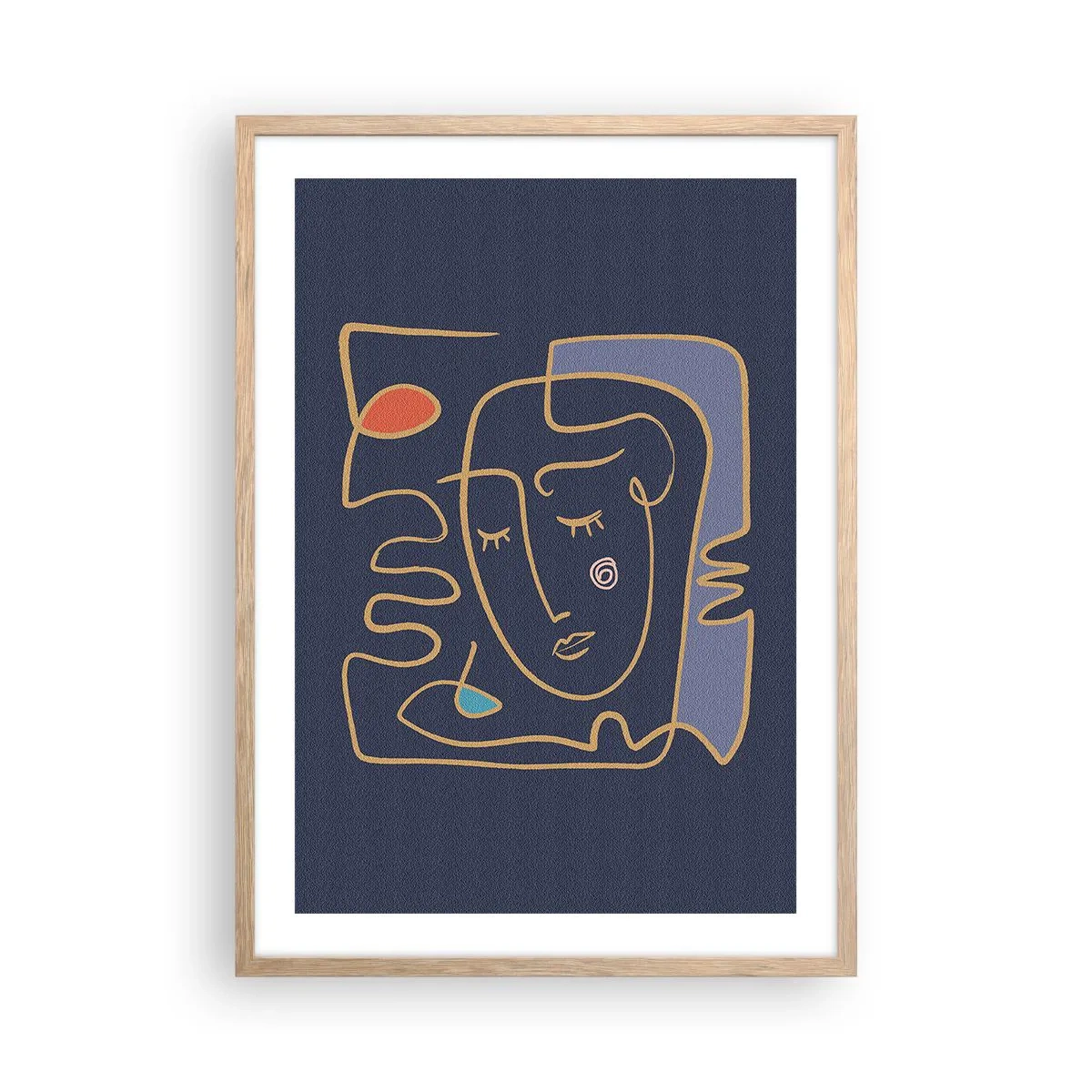 Plakát v rámu světlý dub - V zádumčivosti - 50x70 cm