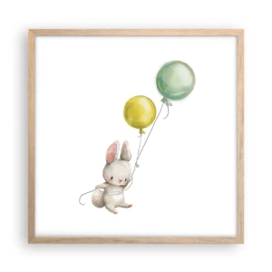 Plakát v rámu světlý dub - Já poletím také! - 50x50 cm