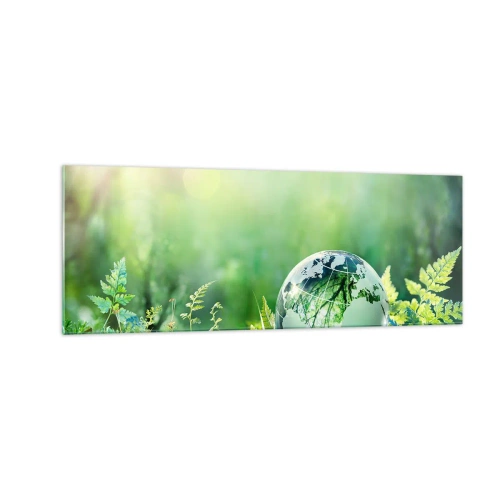 Obraz na skle - Zelená planeta - 140x50 cm