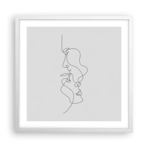 Plakát v bílém rámu - Žár vášnivých tužeb - 50x50 cm