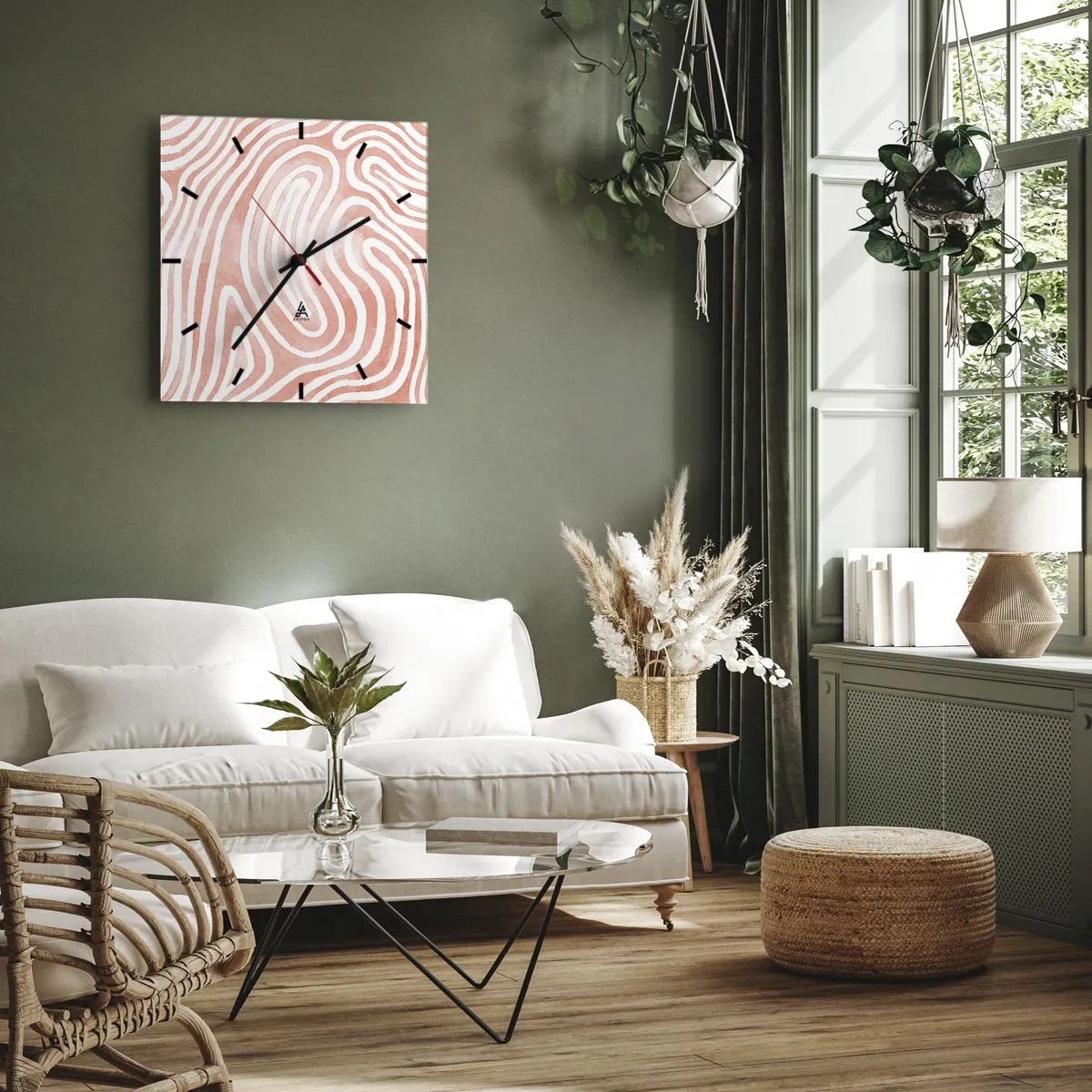 Nástěnné hodiny - V korálovém labyrintu - 40x40 cm