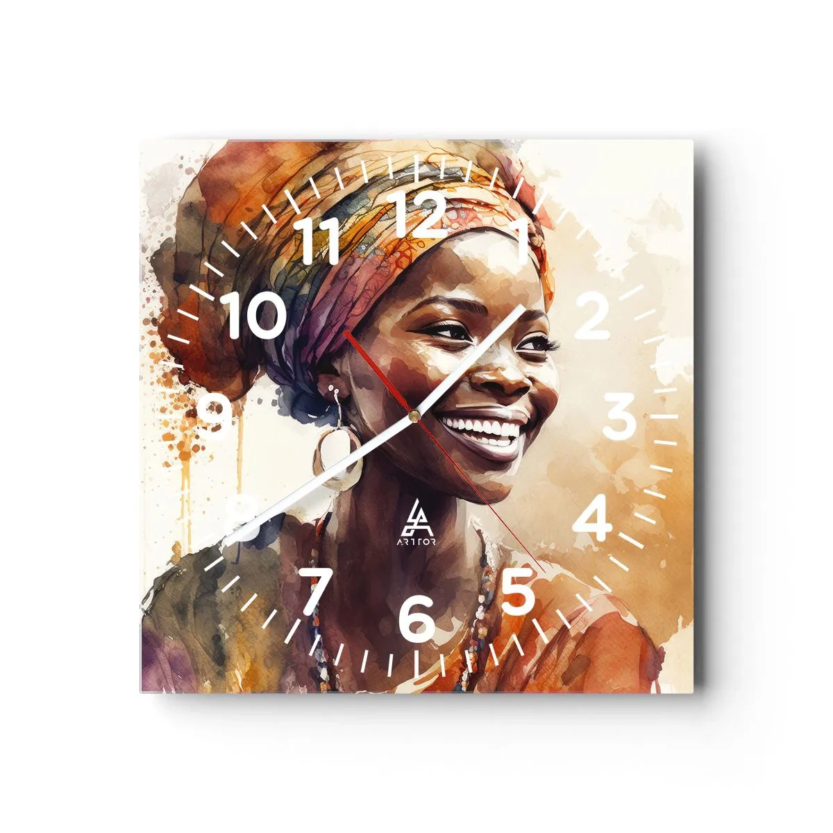 Nástěnné hodiny - Africká královna - 40x40 cm