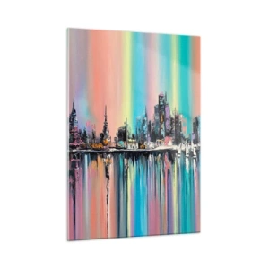 Obraz na skle - Noční proud světla - 50x70 cm