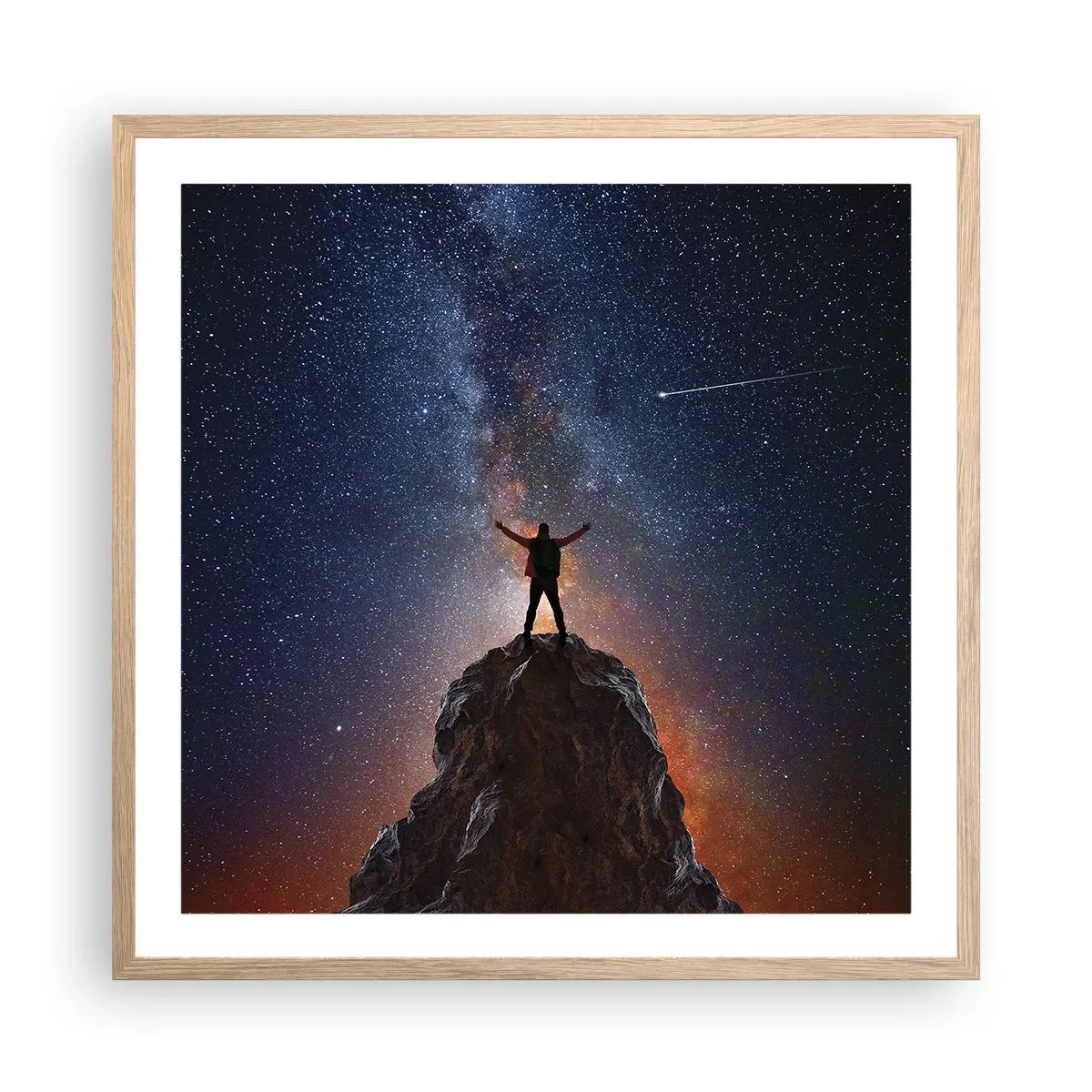 Plakát v rámu světlý dub - Síla je se mnou! - 60x60 cm