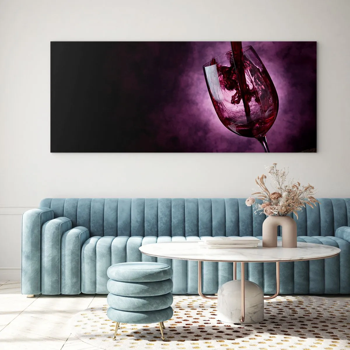 Obraz na skle - Šarlatová? Karmín? Ne, rubín. - 100x40 cm