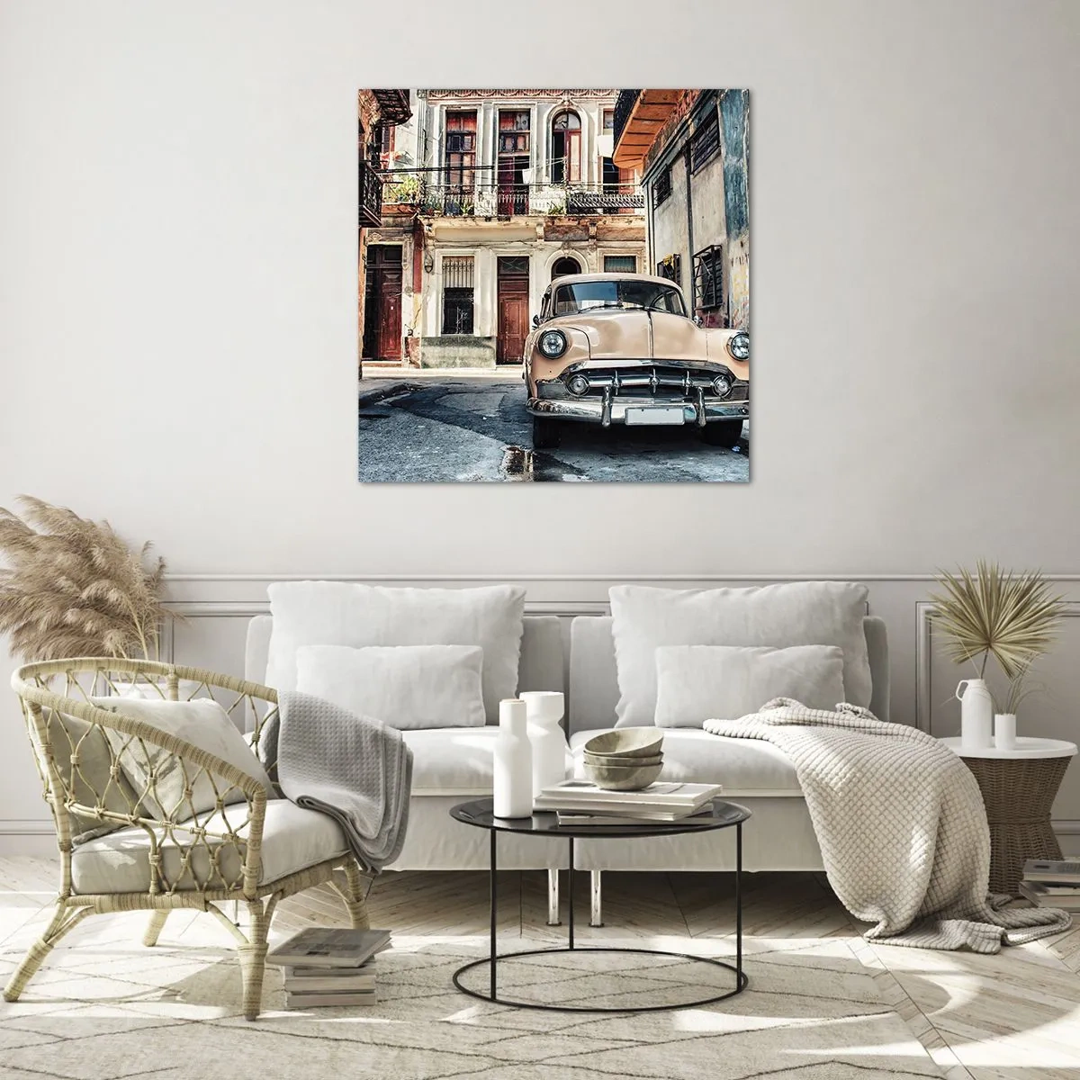 Obraz na skle - Siesta v Havaně - 70x70 cm