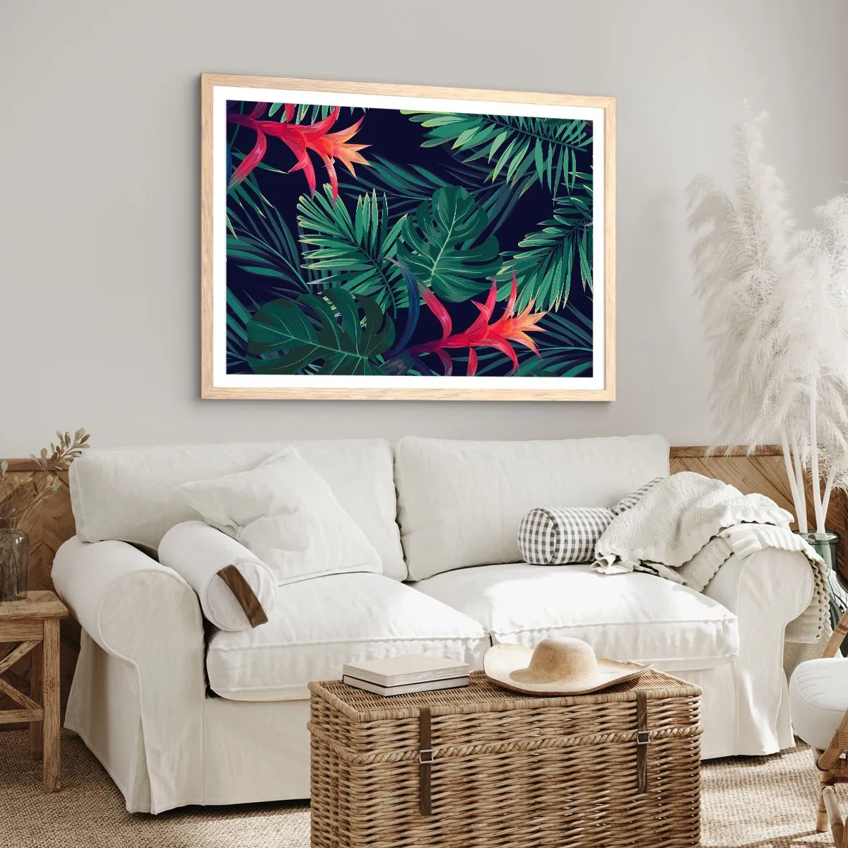 Plakát v rámu světlý dub - Vzplanout v zeleném - 70x50 cm