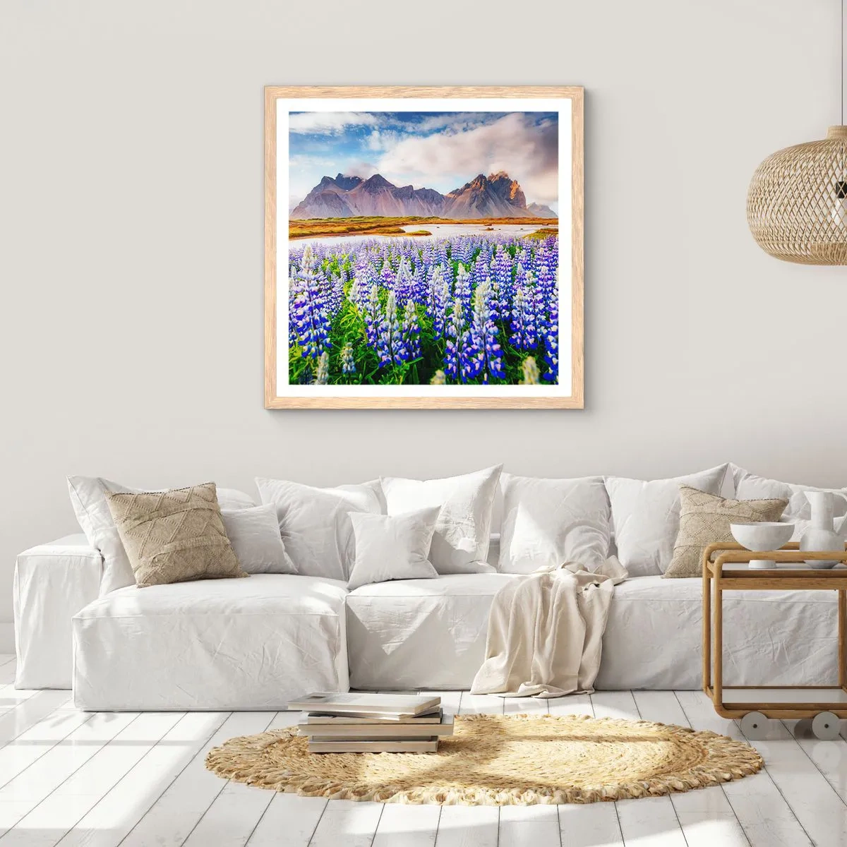 Plakát v rámu světlý dub - Síla a přísnost vedle mírnosti - 40x40 cm