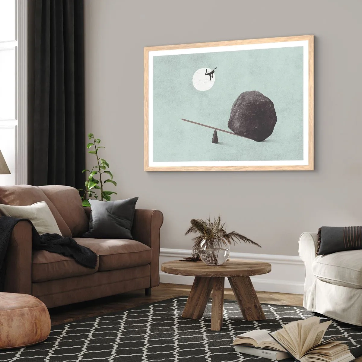 Plakát v rámu světlý dub - Splněný sen - 91x61 cm