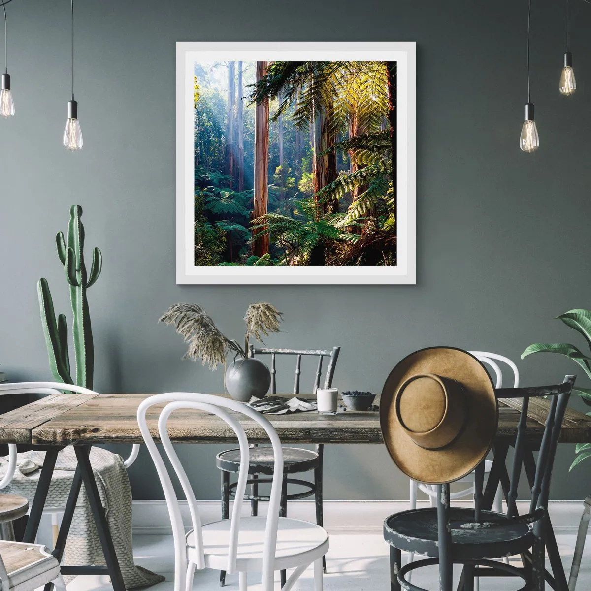 Plakát v bílém rámu - Povídka lesa - 50x50 cm