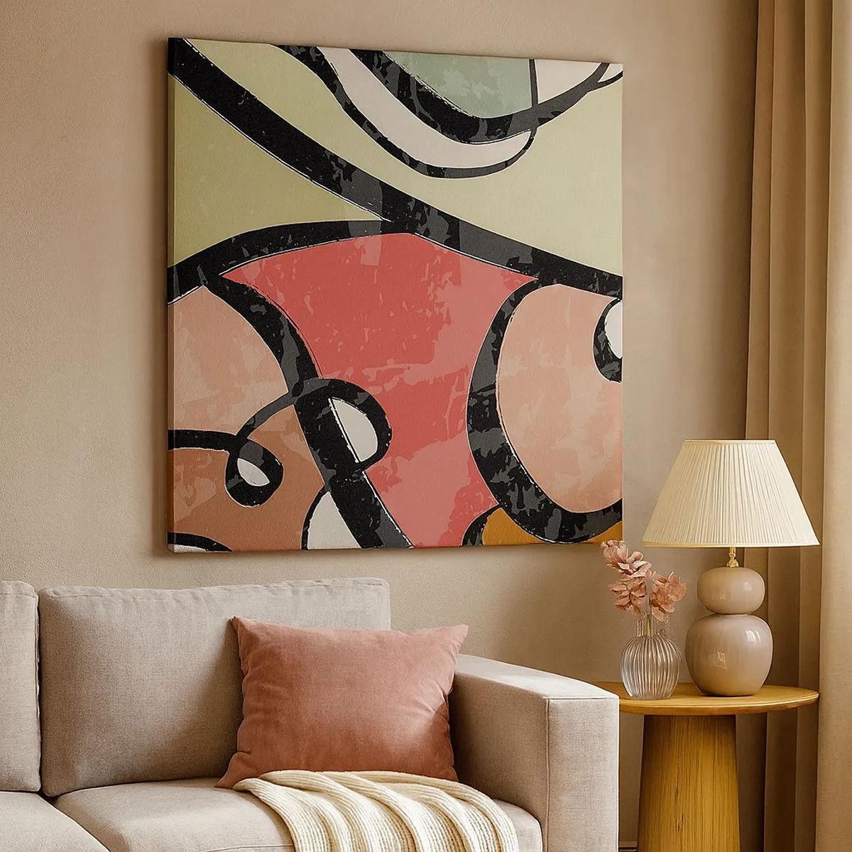 Obraz na plátně - Piruety uprostřed barev - 30x30 cm