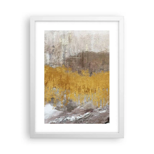 Plakát v bílém rámu - Zlatistý závan - 30x40 cm