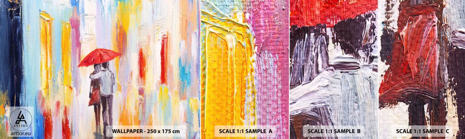 Vzor Fototapety Samolepicí Deluxe Sticker - Ať prší dál - Pár milenců, Lidé, Abstrakce - 100x30 cm