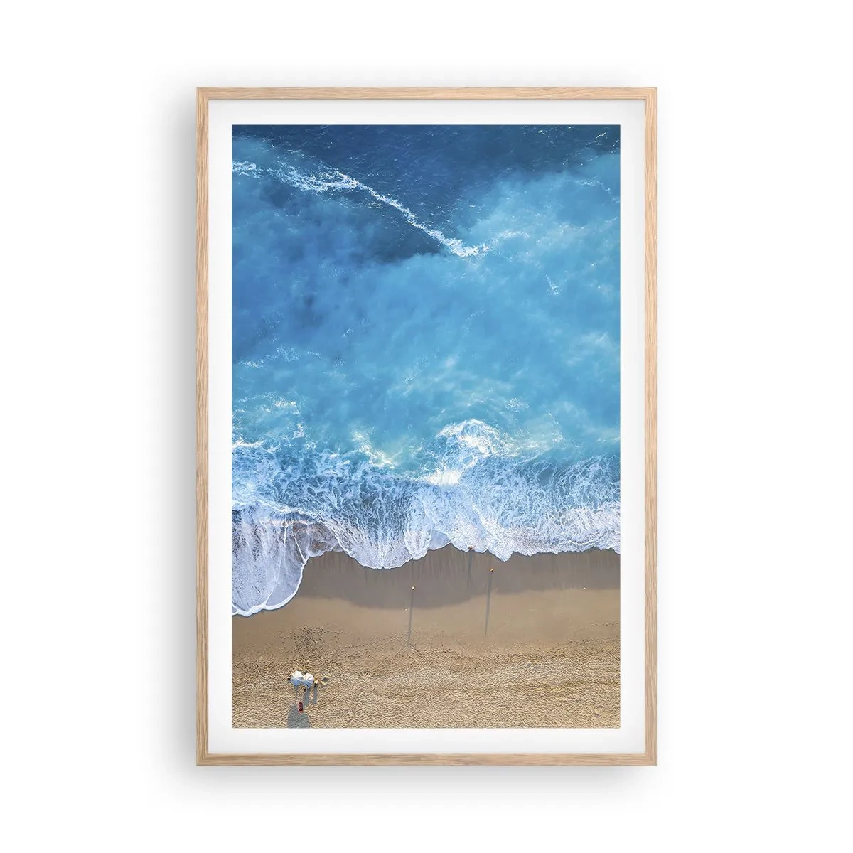 Plakát v rámu světlý dub - Síla modři - 61x91 cm
