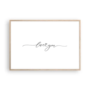 Plakát v rámu světlý dub - Černé na bílém - 100x70 cm