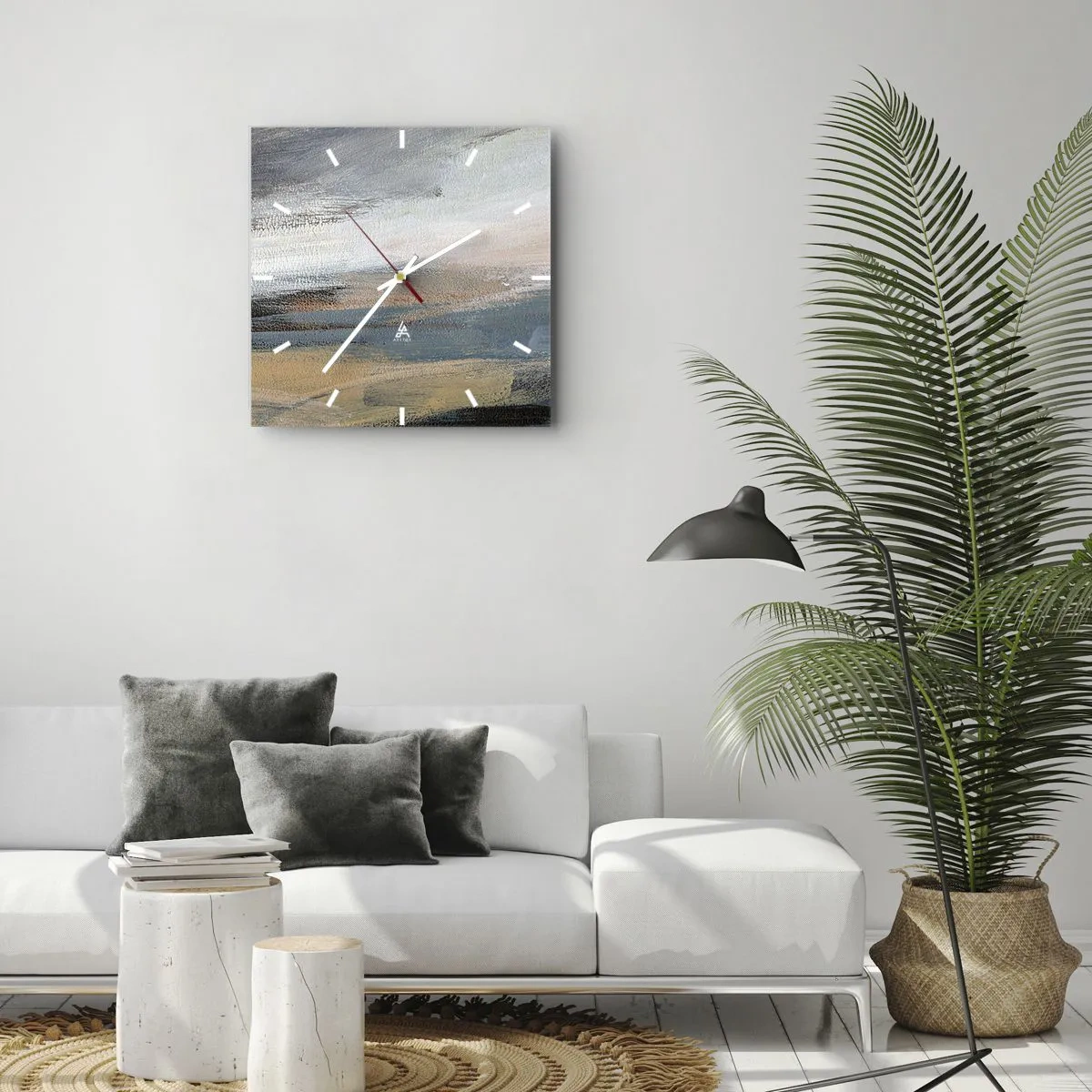 Nástěnné hodiny - Abstrakce: severní krajina - 30x30 cm