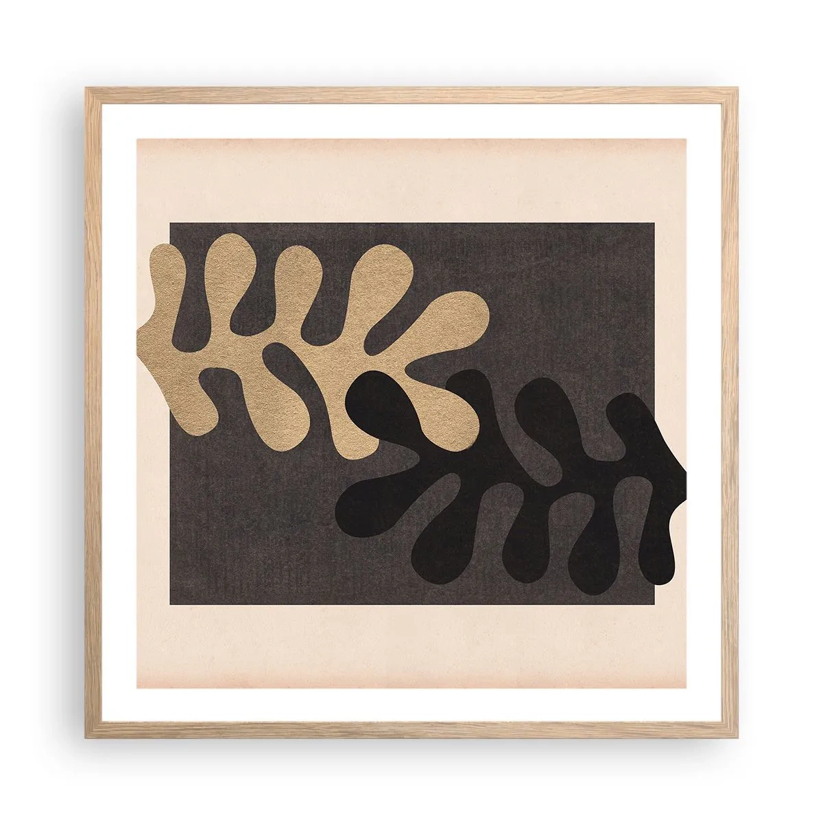 Plakát v rámu světlý dub - Nepřítomnost a doplnění - 60x60 cm