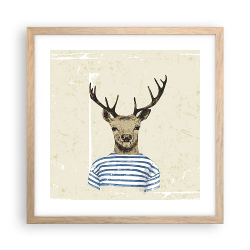Plakát v rámu světlý dub - Protože mám rád pruhované košile! - 40x40 cm