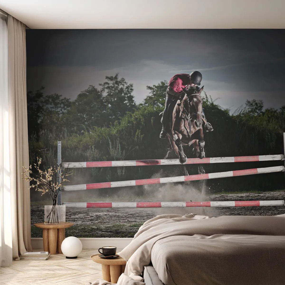 Fototapeta Samolepicí Deluxe Sticker - Společně pro vítězství - Zvířata, Kůň, Sport - 250x175 cm