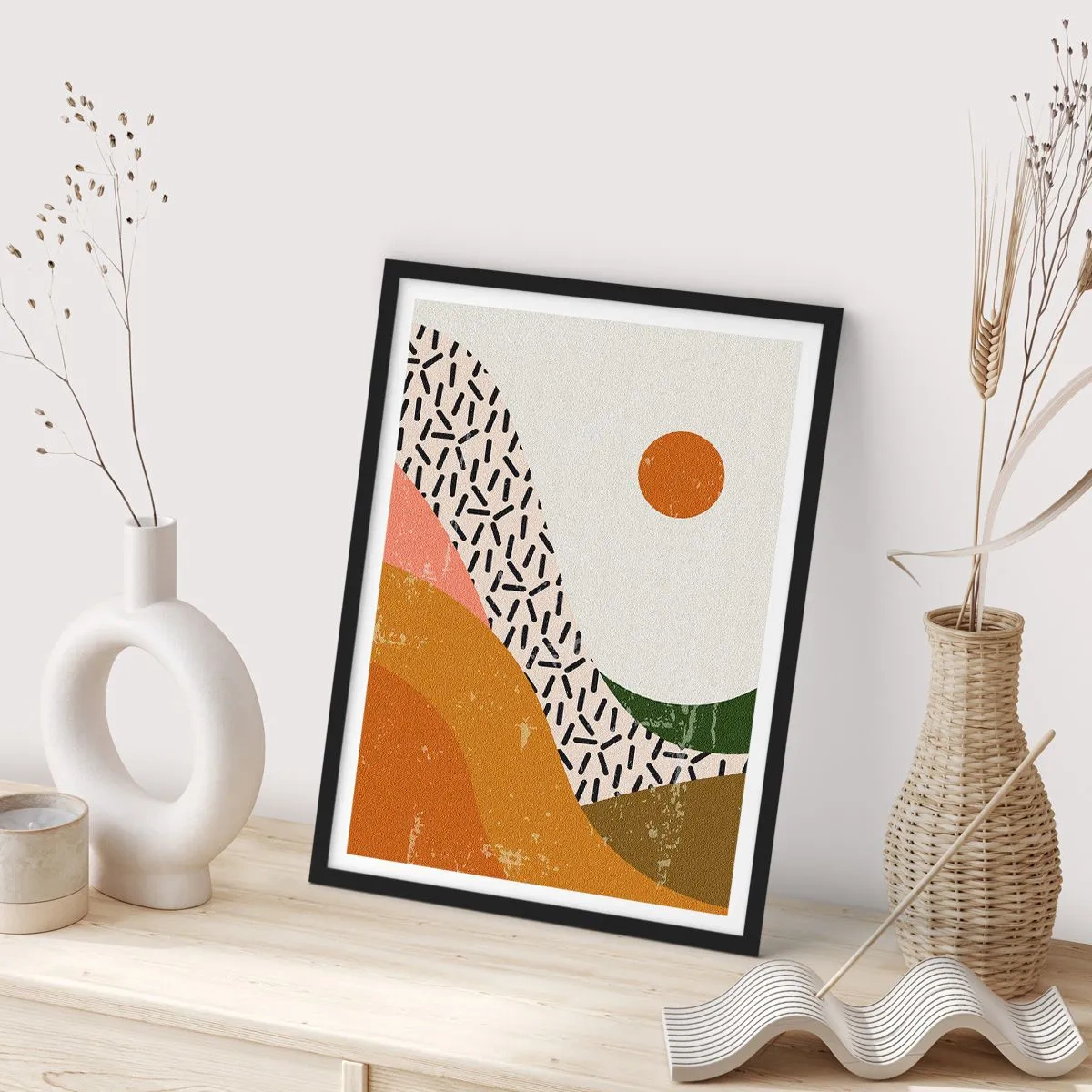 Plakát v černém rámu - Sluneční abstrakce - 70x100 cm