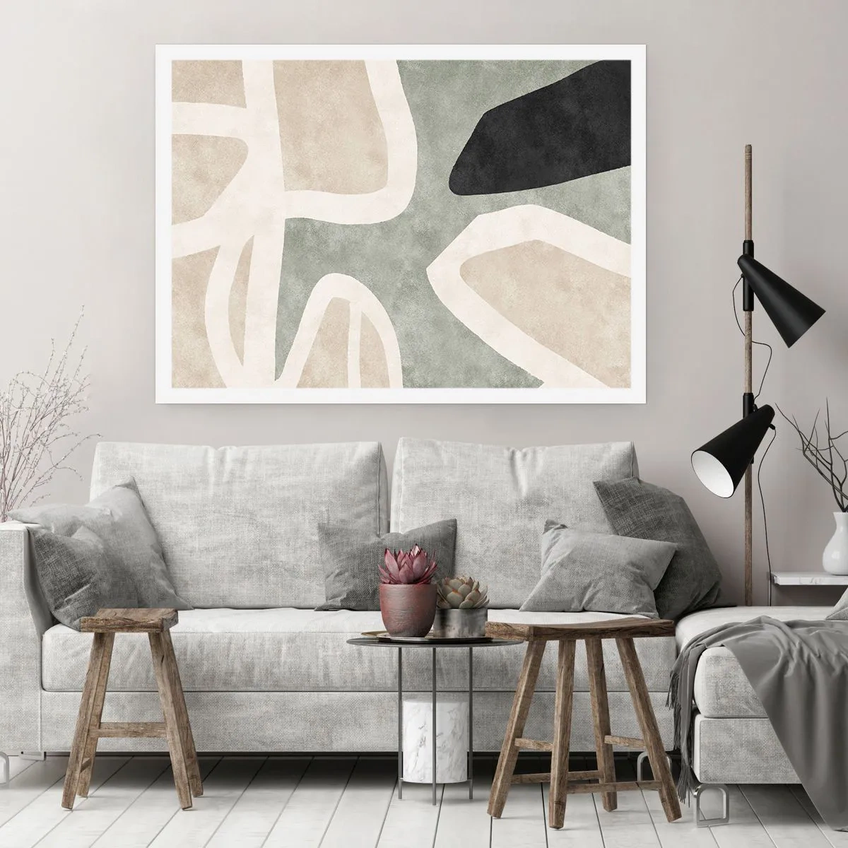 Plakát - Kompozice s černým motivem - 50x40 cm