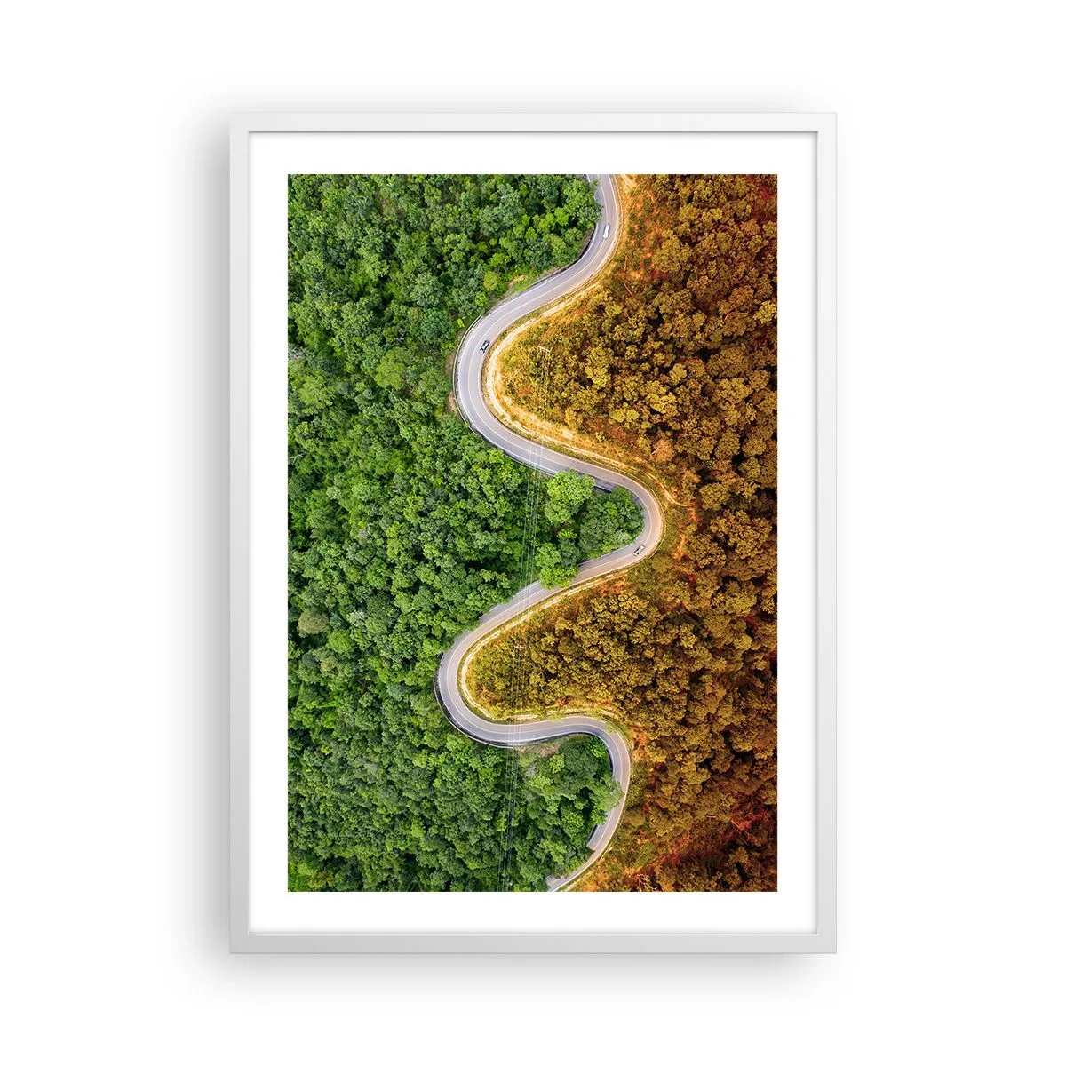 Plakát v bílém rámu - Hranice a průlomy - 50x70 cm