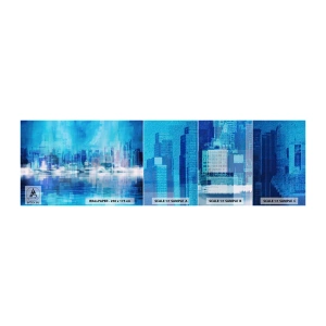 Vzor Fototapety Samolepicí Deluxe Sticker - Utopené v modři - Abstrakce, Město, Architektura - 100x30 cm