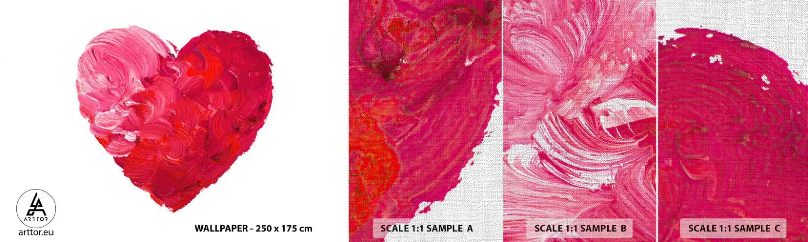 Vzor Fototapety Premium Canvas - All you need is love - Abstrakce, Červené srdce, Symbol lásky - 100x30 cm