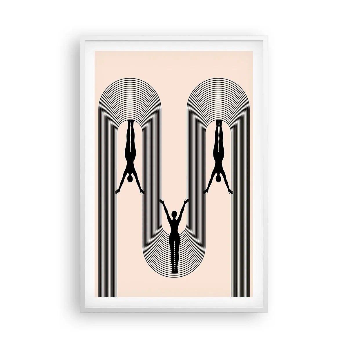 Plakát v bílém rámu - Vzhůru nohama - 61x91 cm