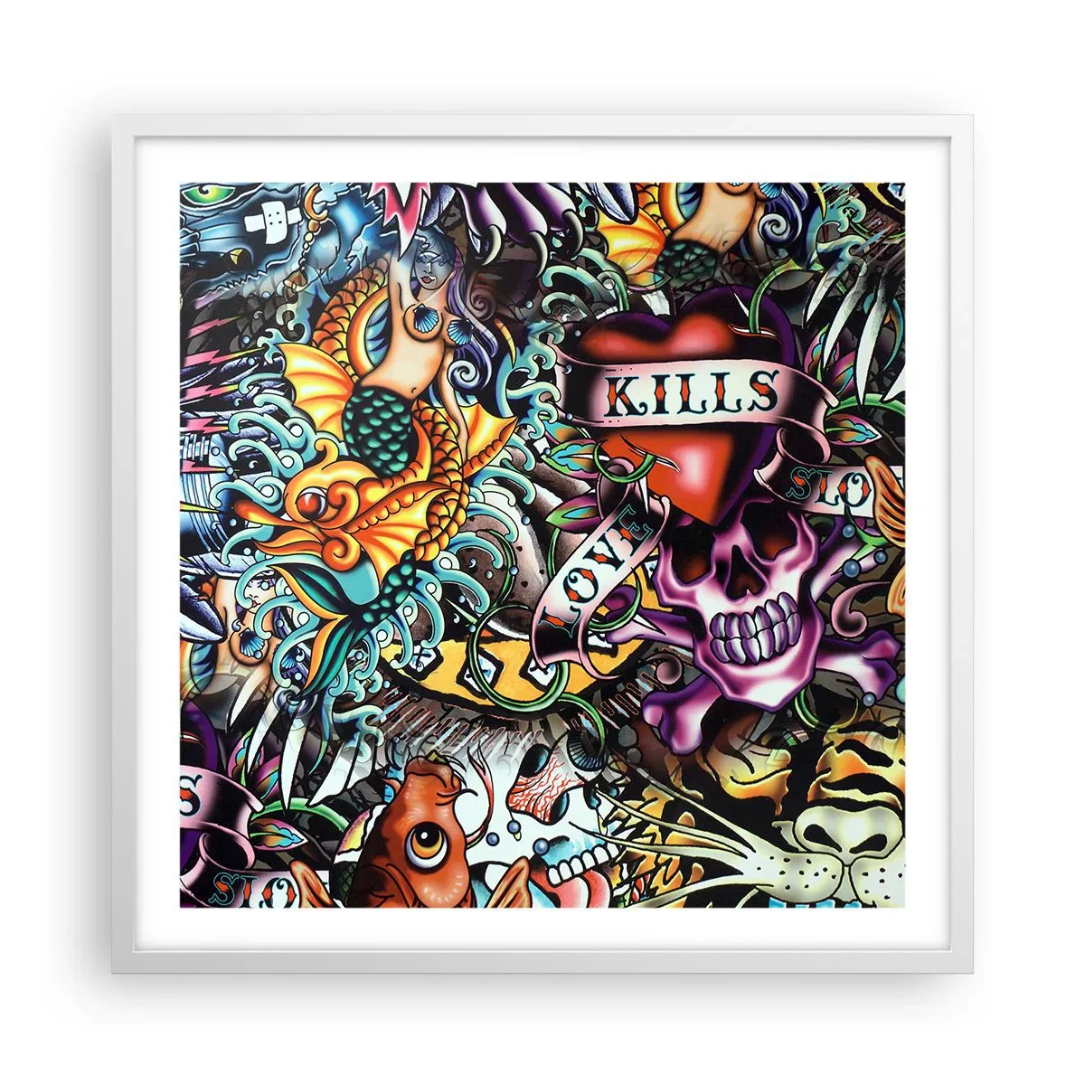 Plakát v bílém rámu - Sen tatéra - 60x60 cm