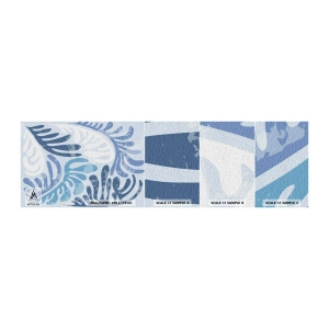 Vzor Fototapety Samolepicí Deluxe Sticker - Modré kapradí - Minimalismus, Pastel, Boho - 100x30 cm