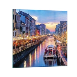Obraz na skle - Večer plný světla a zábavy - 70x70 cm