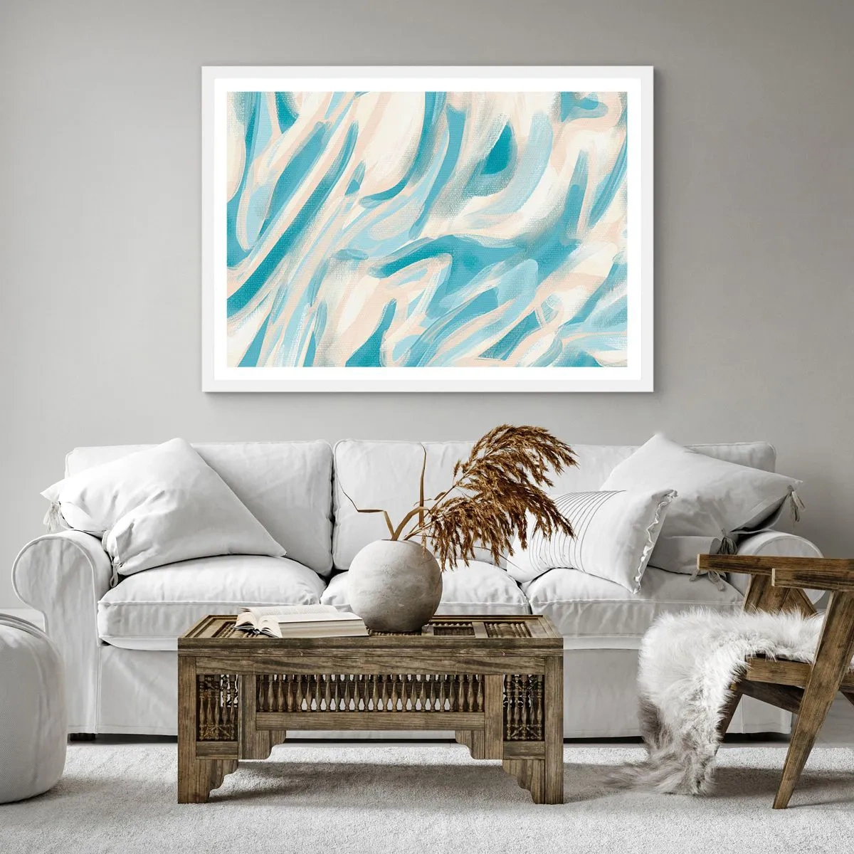 Plakát v bílém rámu - Jarní závany - 40x40 cm