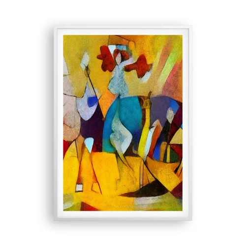 Plakát v bílém rámu - Slunce - život - radost - 70x100 cm