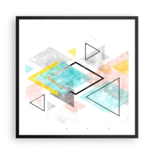 Plakát v černém rámu - Geometrická zábava - 60x60 cm