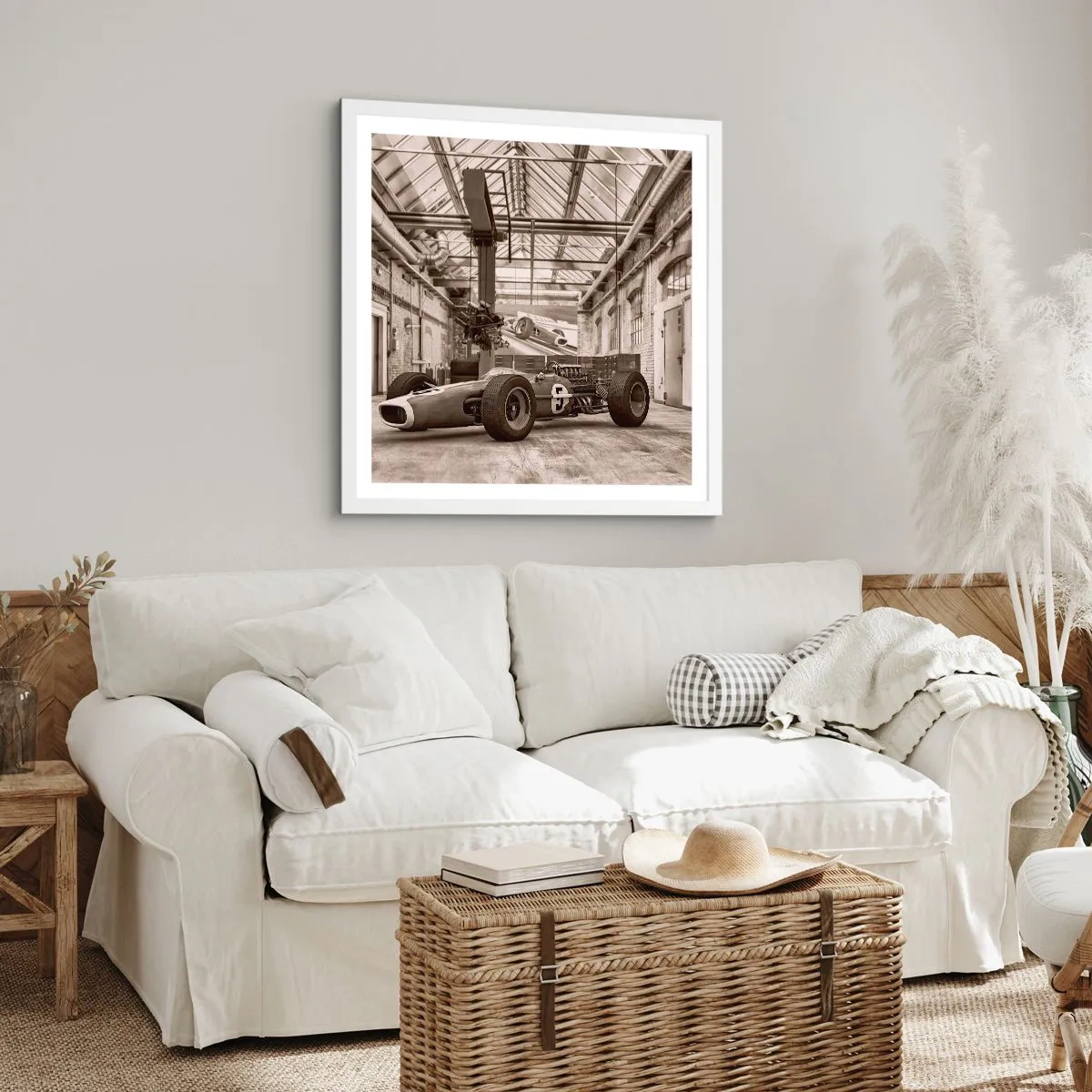 Plakát v bílém rámu - Odpočinek vítěze - 30x30 cm