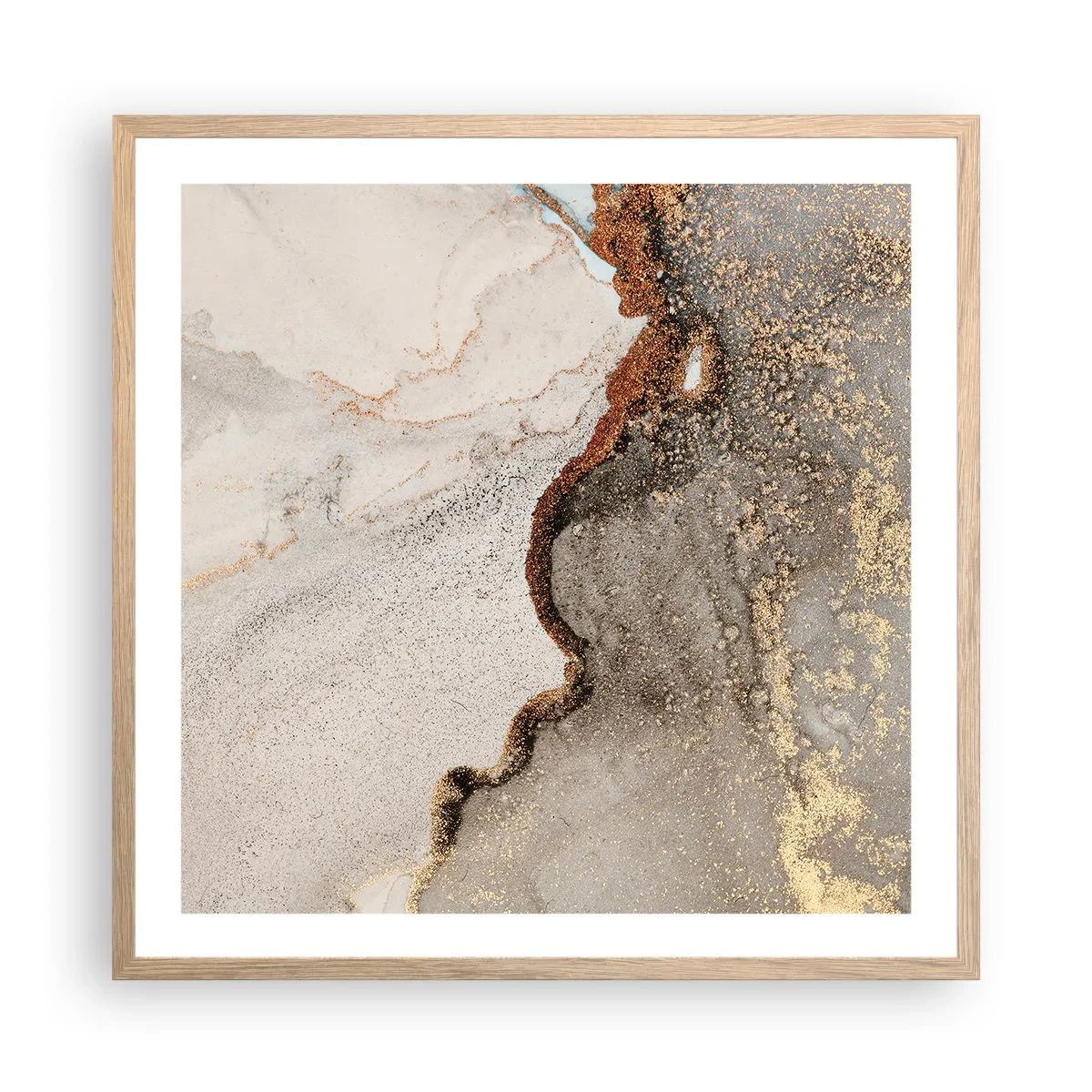 Plakát v rámu světlý dub - Na hranici barev - 60x60 cm