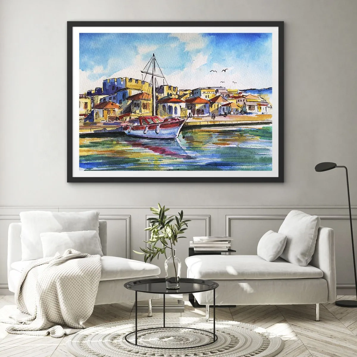 Plakát v černém rámu - Duhové odpoledne - 100x70 cm