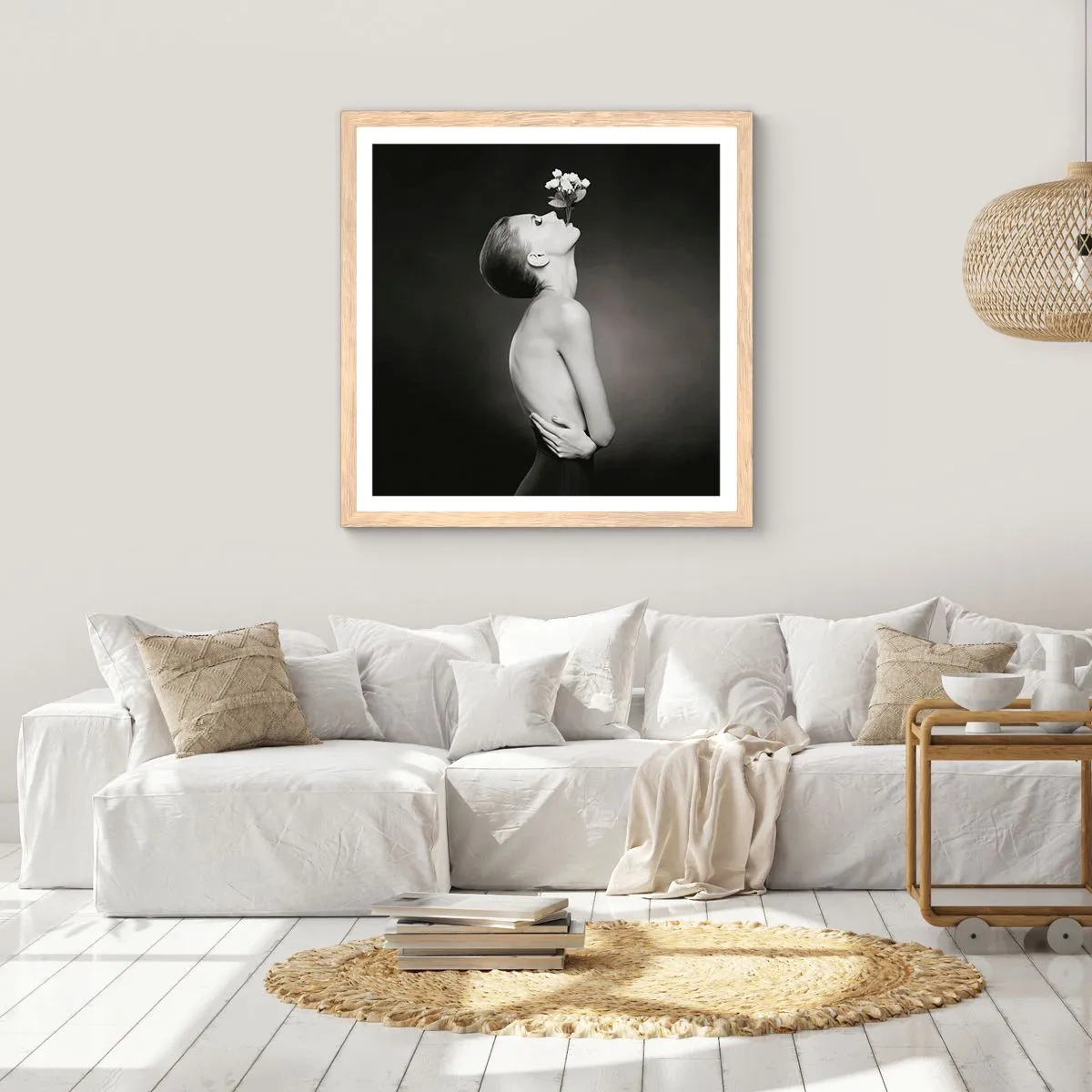 Plakát v rámu světlý dub - Excentrická elegance - 40x40 cm